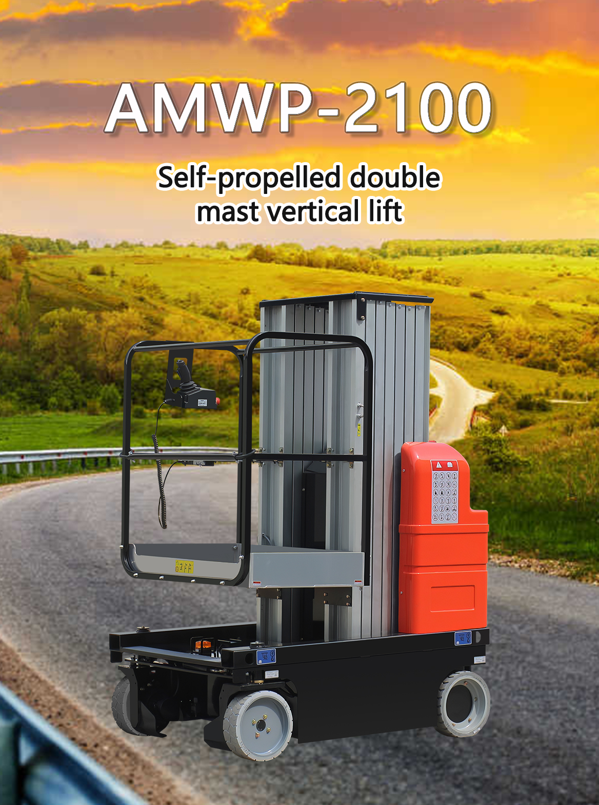 AMWP-2100 Self-propelled Double Mast Vertical Lift