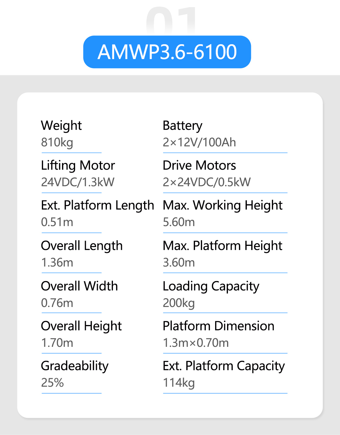  AMWP-6100 Hydraulic vertical mast lift