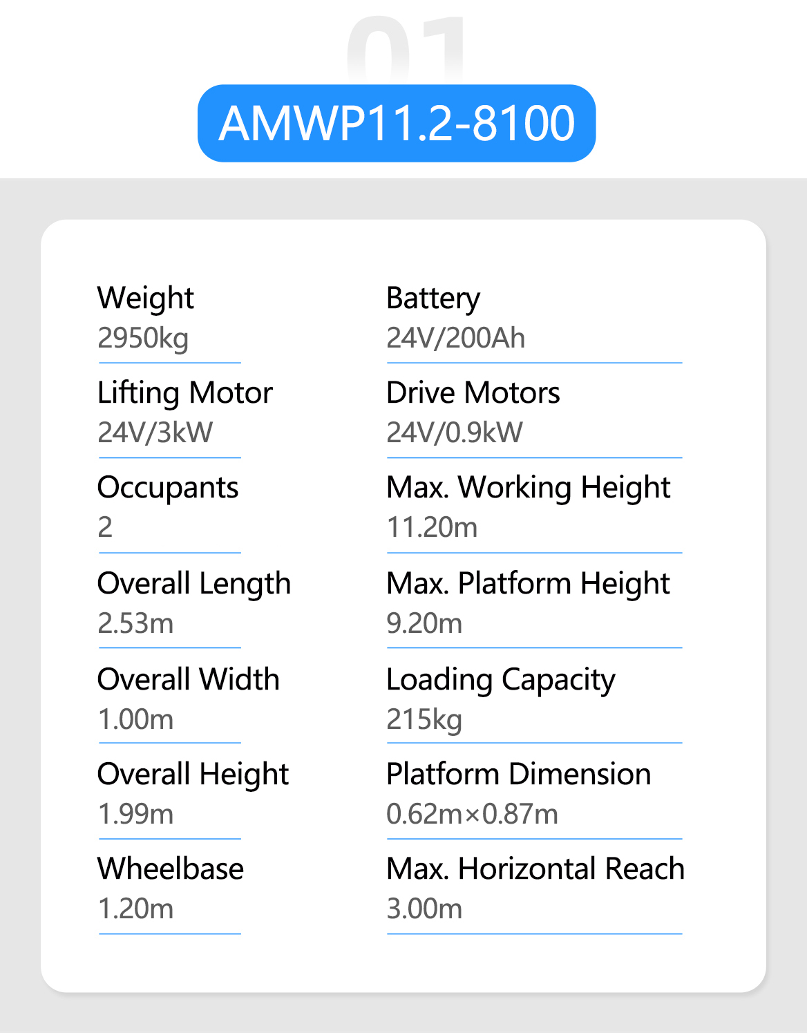  AMWP-8100 Vertical telescopic mast lift with arm