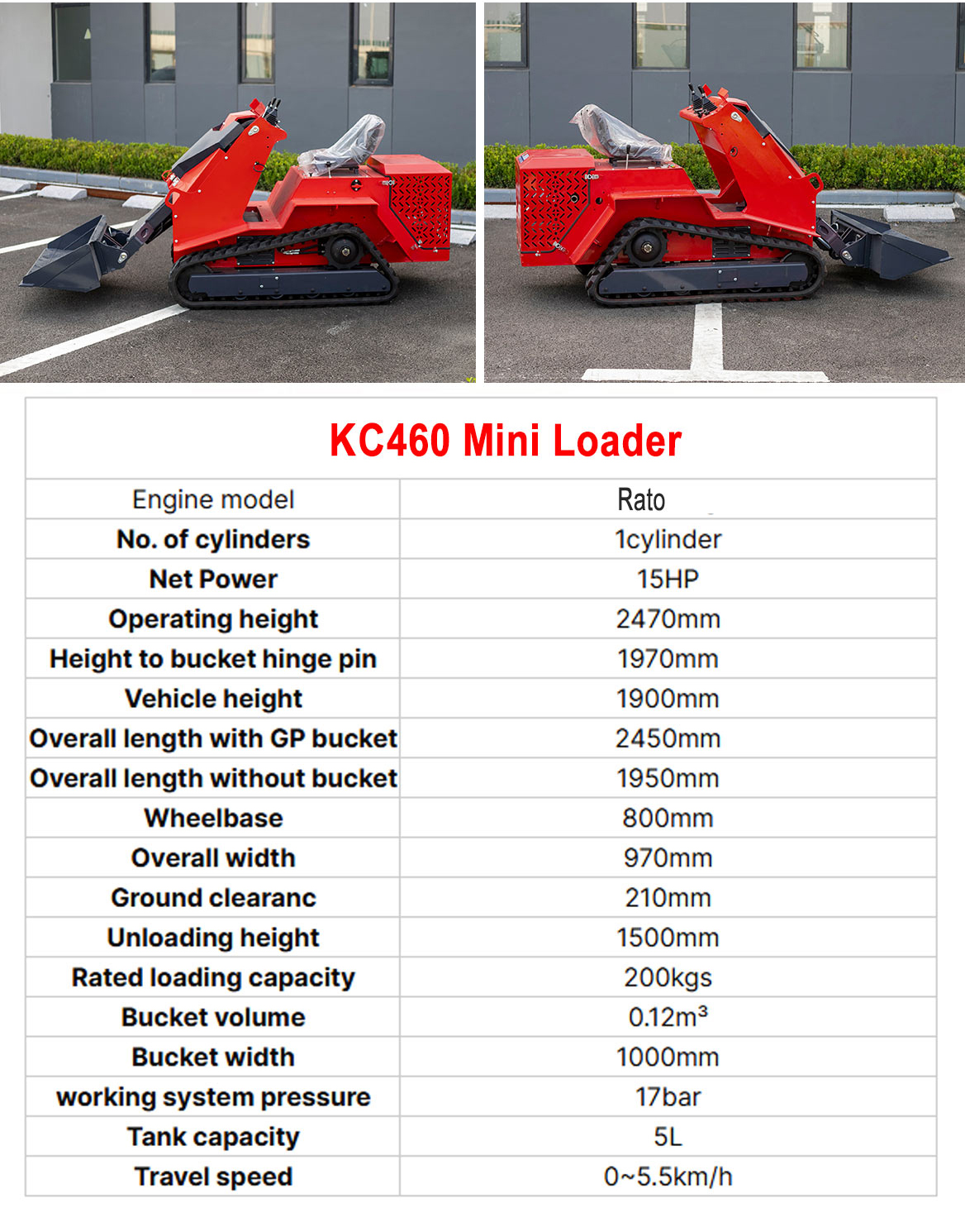 KC460 Skid Steer Track Loader